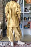 Patrick Plaid Brushed Cotton Edwardian Blouse Soft Ochre